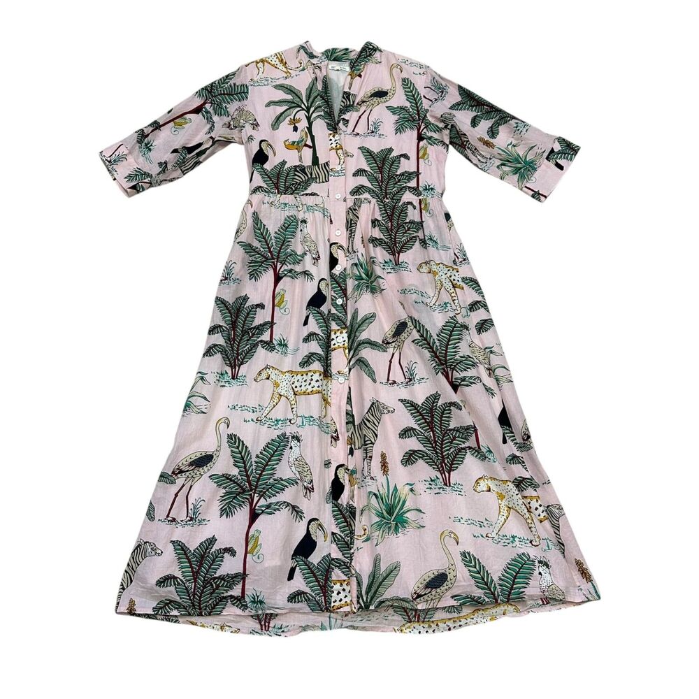 Beau & Ro Jane Dress in Pink Safari Print Size S